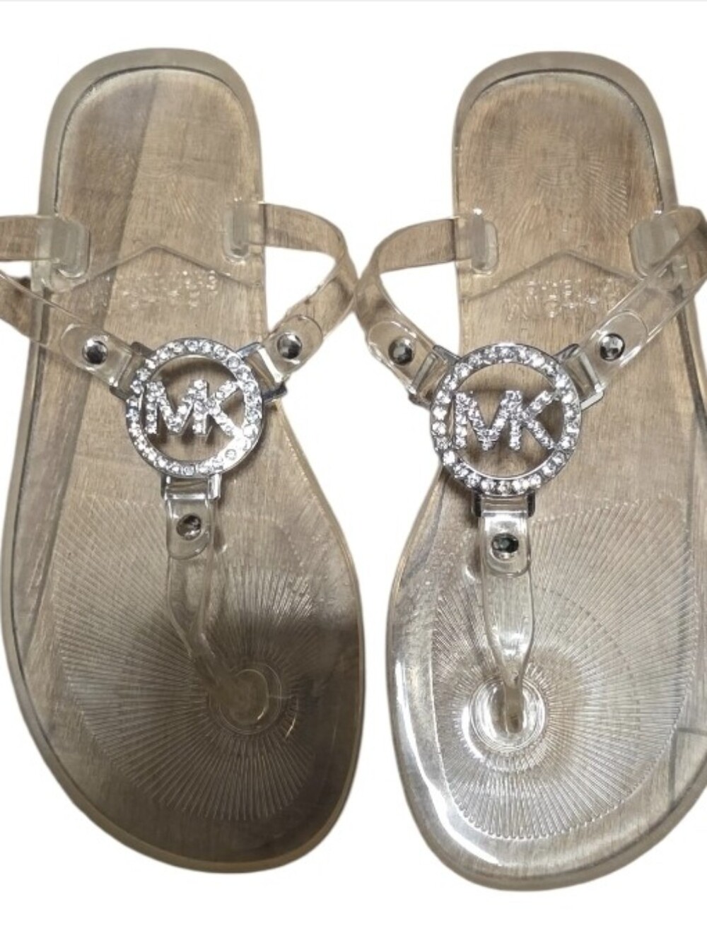 Michael Kors Clear And Bling Sandals Size 7